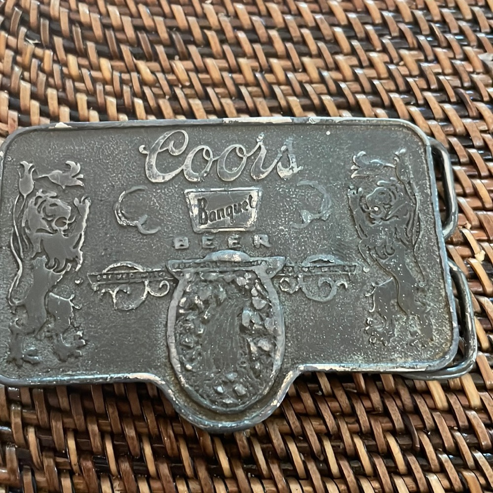 Coors Beer Banquet Belt Buckle Cowboy Western USA 1970s Vintage